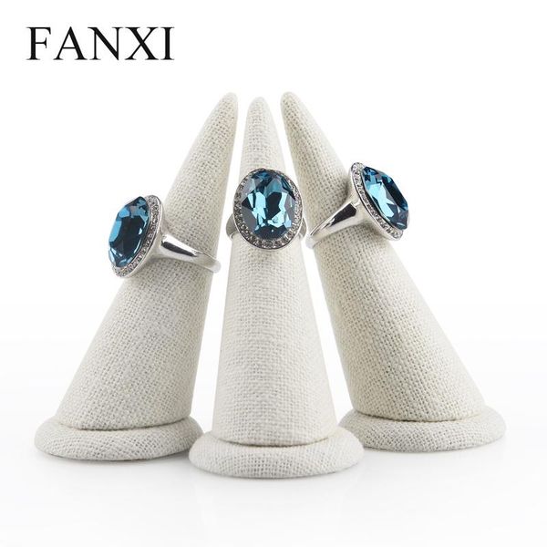 

fanxi 3pcs/lot creative design linen fabric finger shape used for finger ring display holder rings exhibition stand, Pink;blue