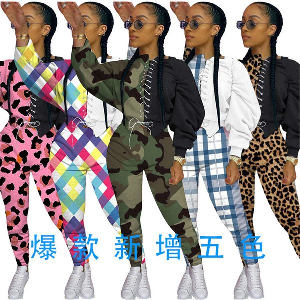 

женщины bodysuit tracksuit камуфляж leopard двухкусочный комплекты ремень конструкторы crop футболка пуловер леггинсы брюки костюмы спортивн, White