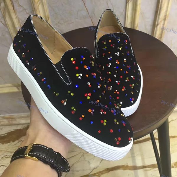 

progettista woman mans runner shoes man italy red bottom rivets leather sneakers tenis men's sepentine pattern flat platform casual, Black