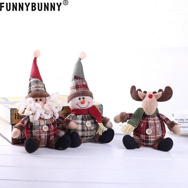 

christmas decorations 2pcs cute santa snowman deer decoration gift doll tree hanging ornament1