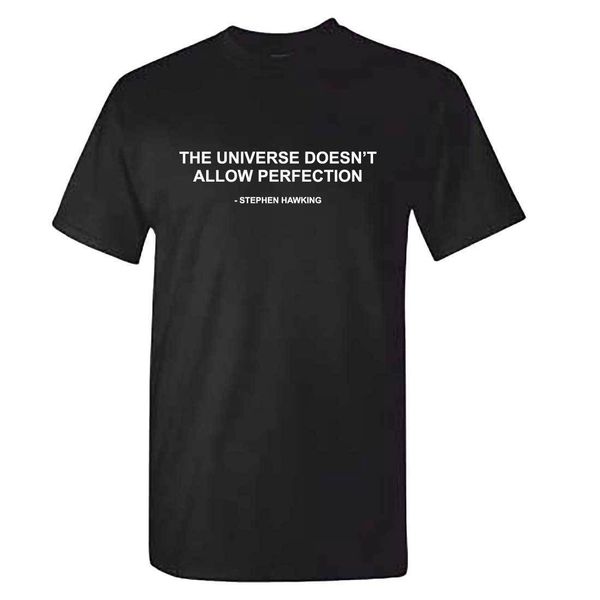 

summer cool mens stephen hawking science quote universe doesn't allow perfection funny sport hooded sweatshirt hoodie men t shirt
