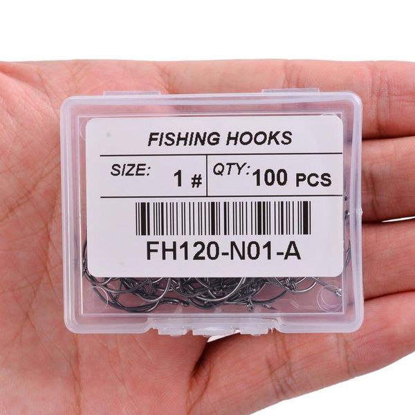 

100pcs / box fishing hooks set barbed single circle carp hook high carbon steel sea fishinhook fly fishing accessorie bbyuxr