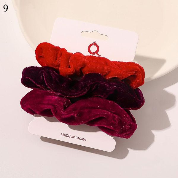

3pcs christmas scrunchie set velvet scrunchies pack elastic hair bands solid color headband ponytail hair ropes hair accessories q sqcrab