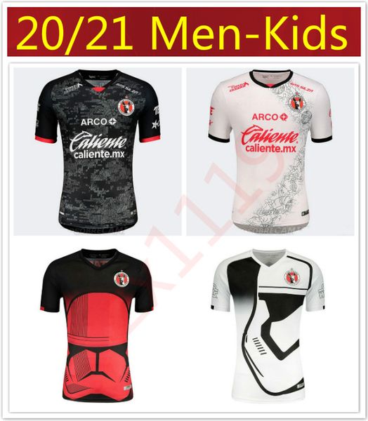 

men kids 2020 2021 xolos de tijuana soccer jersey boys kits 20 21 starry sky limited edition rivero lucero bolanos football shirt, Black;yellow