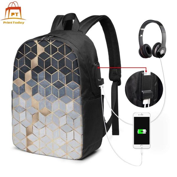 

geometric backpack backpacks teen print bag trendy multi function man - woman bags