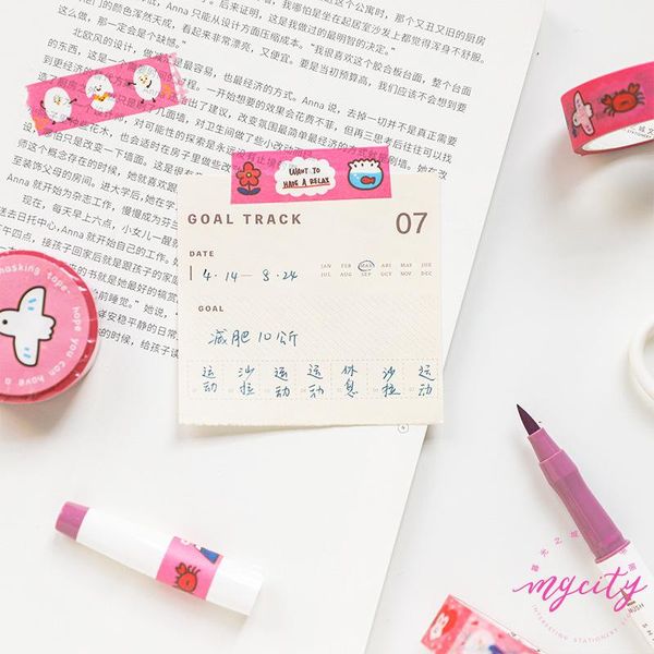 

2016 cute animals masking washi tape diy decorative adhesive tape for diary scrapbooking stickers kawaii stationery h