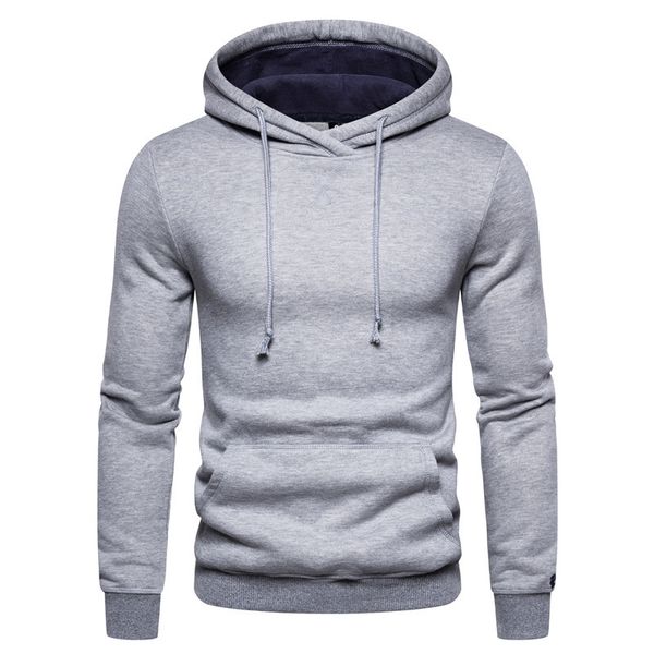 

2020 new sporting hoodies men fleece hoodies pure color sweatshirts velvet fabrics spring casual solid hoodies for men women, Black