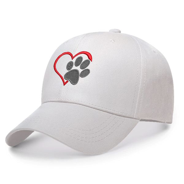 

heart shaped dog paw embroidery baseball cap women cotton dad hat summer adjustable embroidery snapback cap men dropshipping 201027, Blue;gray