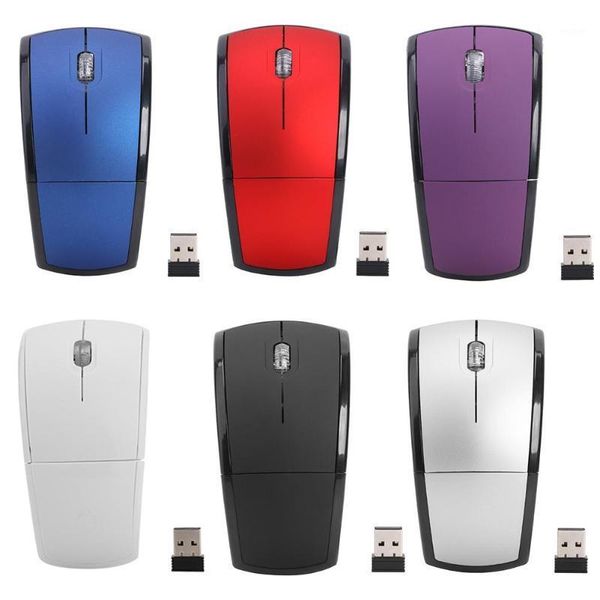 

mice ultra thin 2.4g wireless mouse optical foldable with usb receiver for pc desk/ lap win 10/ win81