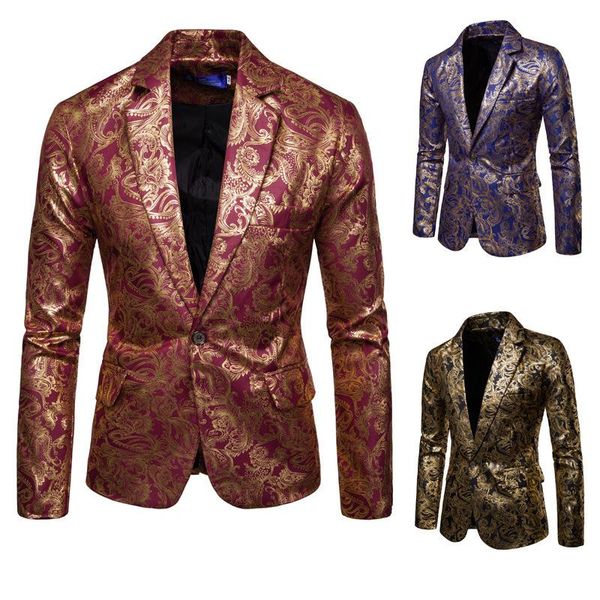 

new fashion men blazers gold glitter suit jackets male nightclub one button suit blazer hombre wedding party flower jackets men, White;black