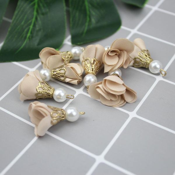 

40pc chiffon cloth pearl flower tassels jewelry diy craft supplies fringe bracelet necklace earring accessories mini tassel h qylqlp