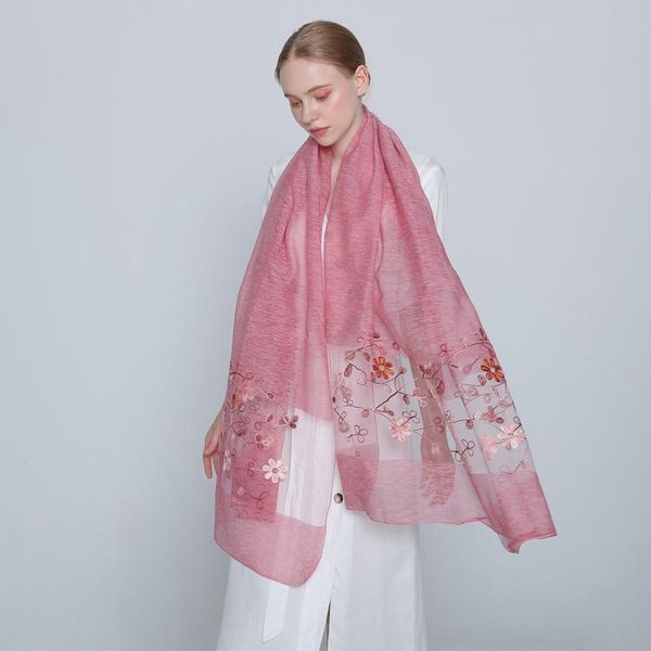 

scarves winter brand floral wool silk scarf large size women wrap long warm shawls beach, Blue;gray
