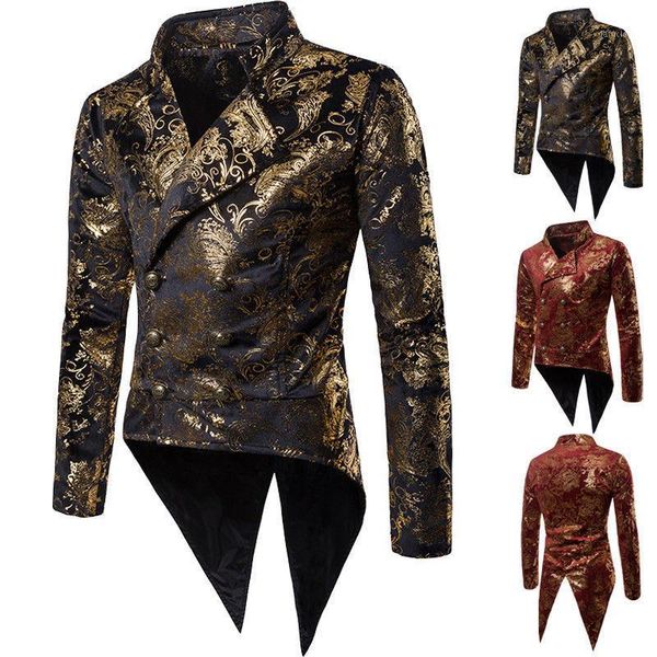 

men gilding suit blazer tails tuxedo business jacket autumn wedding dress casual cocktail party suit butler cos clothes1, White;black