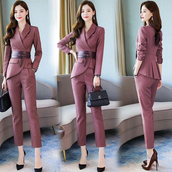 

suit suits female goddess of vogue of new fund 2020 autumn outfit temperament show thin two-piece accept waist, White