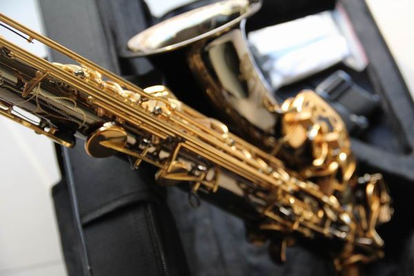 Novo saxofone tenor liga de níquel prata tenor sax top instrumento musical profissional com estojo 120110