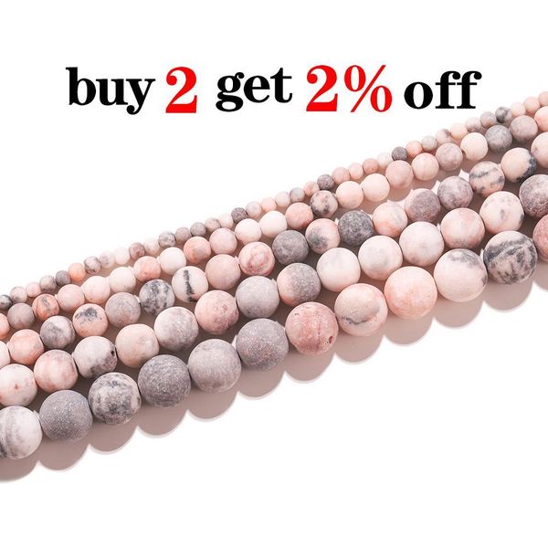 

1strand lot 4 6 8 10 12mm natural stone dull polish matte pink zebra jaspers beads for diy bracelet jewelry making supplies h jllgas