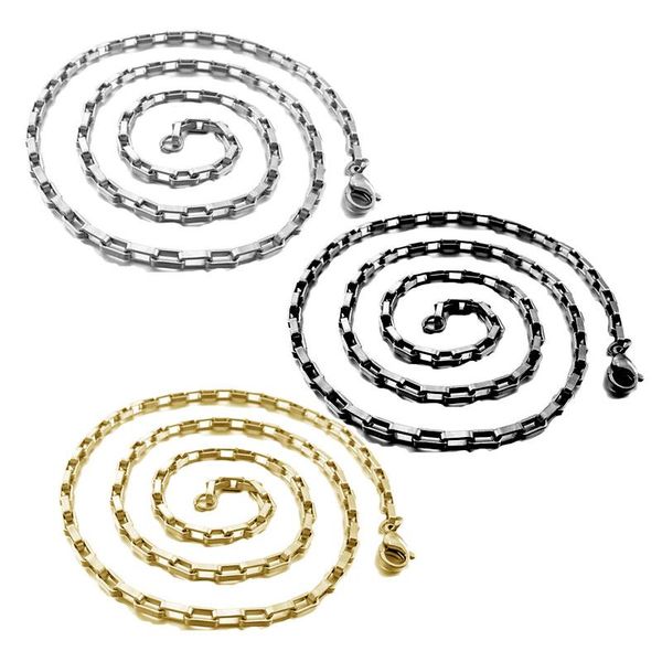 

necklace men stainless steel chain gold long necklace fashion women necklaces steel jewelry gifts for man fast shipping to wsa, Silver