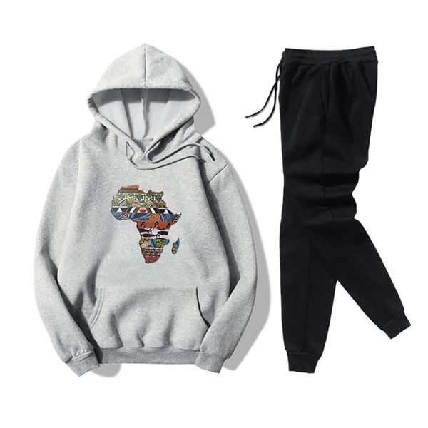 

женская костюмы set map печать открытого activewear печатных женский длинный рукав толстовка и joggers sweatpants двухкусочный, Black;blue