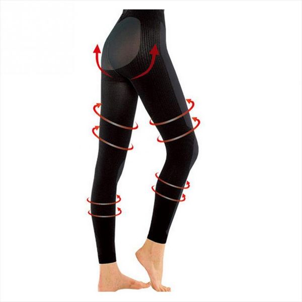 

new 3d cutting hip lift fat burning women leggings pressurized soft elastic women pants stretchy body shaper slim leg shaping, Black