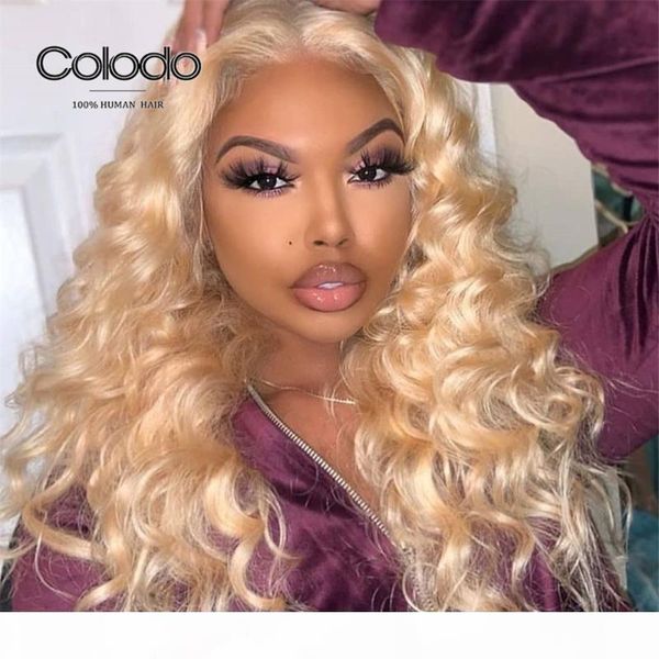 

colodo honey blonde lace front human hair wigs 150% glueless brazilian remy lace front wig pre plucked transparent wigs, Black;brown