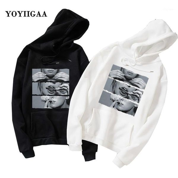 

winter female hooded print long sleeve women hoodies sweatshirt harajuku women's pullover for women hooded lady girl 1, Black