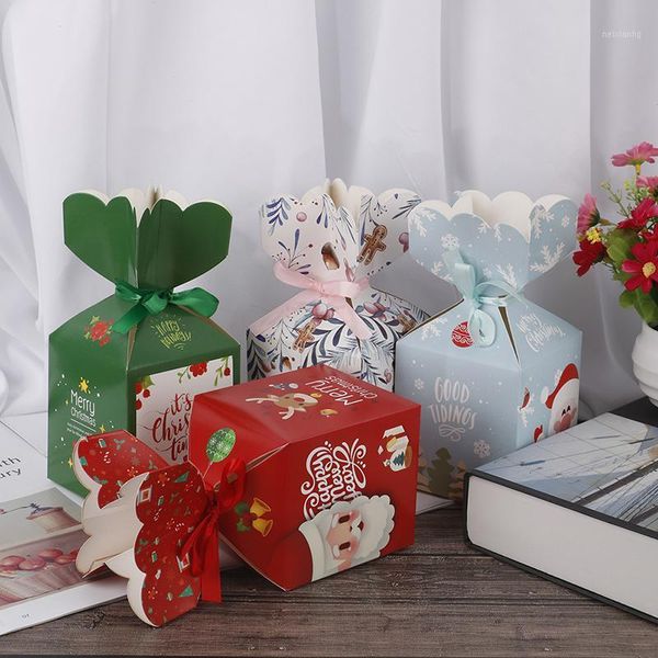 Presente Envoltório Caixa de Natal Tratar Sacos Xmas Decoração Doces Saco de Papel para Crianças Aniversário Festa de Casamento Caixas Pack Bags1