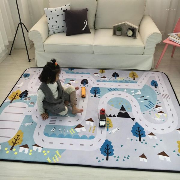 

four seasons velvet slow rebound thickening living room mat children anti-skid crawling mat baby climbing game carpet1