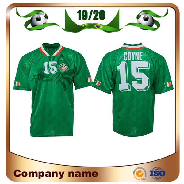 

1994 ireland retro soccer jersey 1994 world cup ireland home green mcgrath coyne soccer shirt national team football uniforms sales, Black;yellow