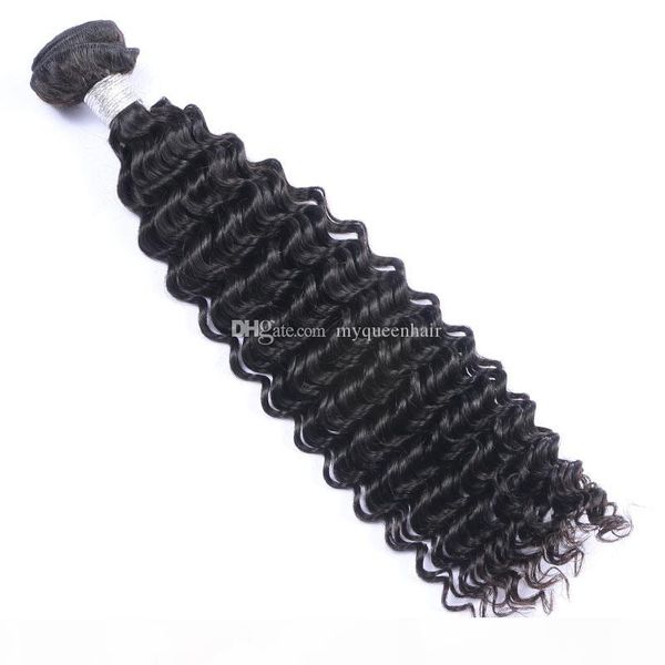 

unprocessed peruvian deep wave human hair bundles deep wave human hair wefts medium and long hair extensions, Black