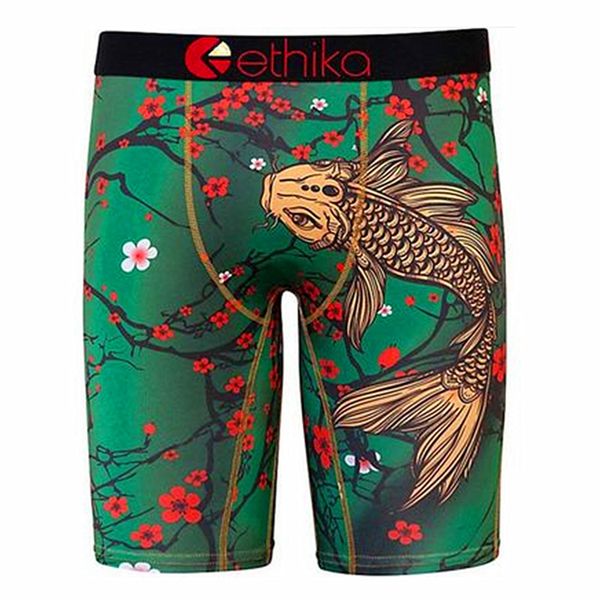 

cross-border tide lack men's underwear printing sports breathable ethika ice silk tight-headed underwear male boxers, White;black