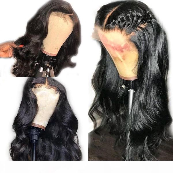 

4x4 closure wigs human hair with bleached knots body wave malaysian virgin remy glueless 4x4 lace front wig preplucked baby hair, Black;brown