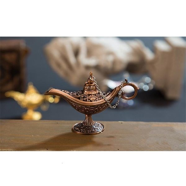 

excellent fairy tale aladdin magic incense burner vintage retro tea pot genie lamp aroma stone home ornament metal craft 5 nzdiq