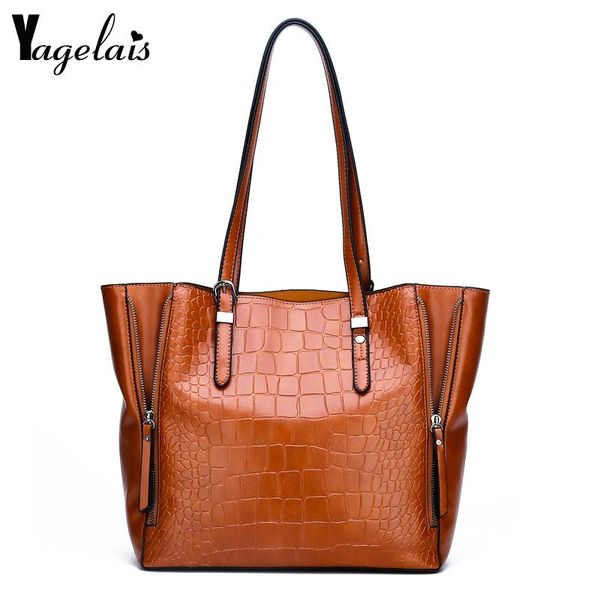 

pu zipper women shoulder bags female retro daily causal totes lady elegant shopping bucket handbags for three colors