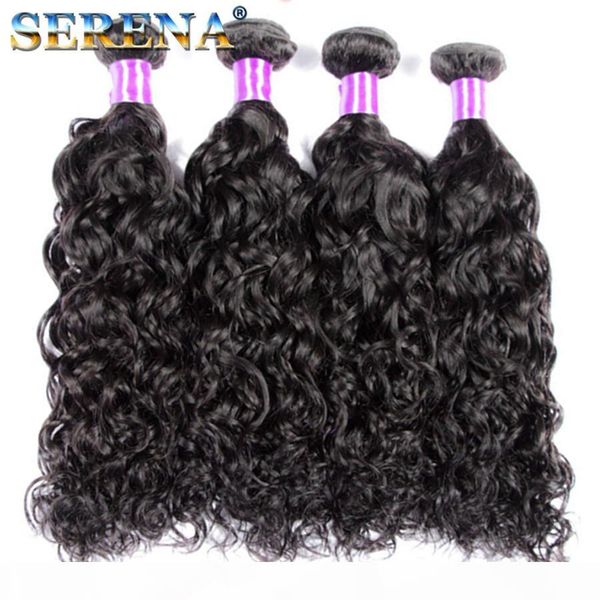 

9a virgin hair with closure water wave human hair bundles with lace frontal closure brazilian hair wavy ear to ear full lace frontals, Black;brown
