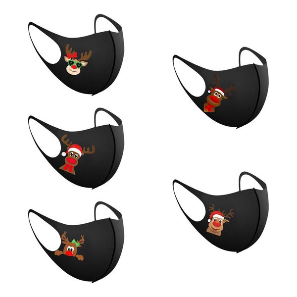 

facemask men new for women reusable christmas 5/10/25pcs cartoon santa claus black face mask dustproof breathable protective cover