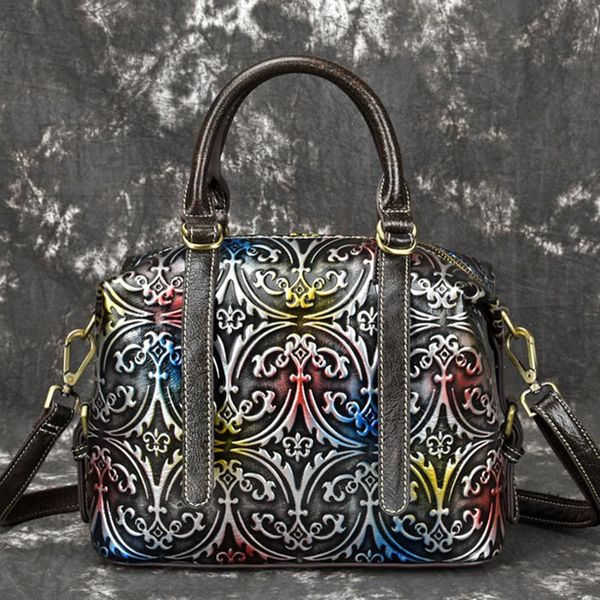 

natural skin messenger shoulder bags tote luxury handbag women cross body genuine leather embossed handle bag