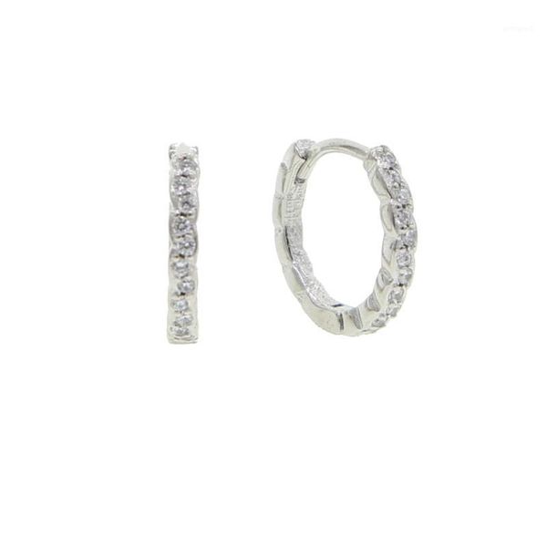 

hoop & huggie 2021 cz crystal small earrings for women gold zircon circle 925 sterling silver earring jewelry1, Golden;silver