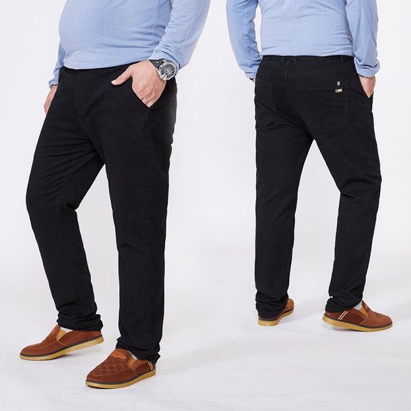 

summer new straight pants size 48 micro-elastic large size loose business men plus long trousers men's fat1, Black