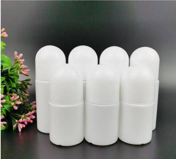 

50ml white empty roll on bottles for deodorant refillable containers large & travel size plastic roller bottles or essential oils perfume