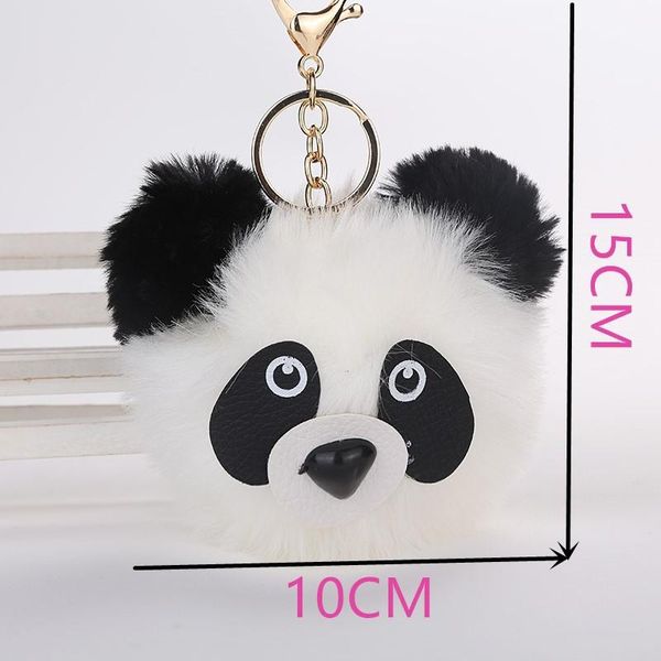 

мода пушистый из искусственного кролика меховой мяч panda beychain женская сумка подвески pom pom медведь кошка золотая серебряная ключей ко