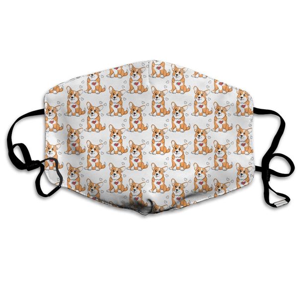 

breathable anti-dust warm windproof corgis funny dog face masks comfy washable reusable mouth masks for men women teens