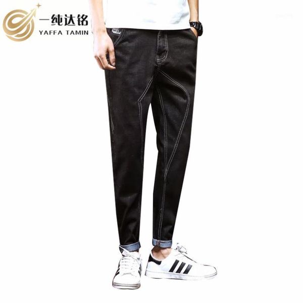 

2020 new men activities warm jeans autumn winter jeans black loose soft men denim male trousers1, Blue