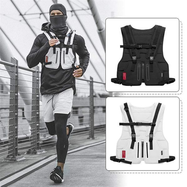 

new multi-function tactical vest outdoor sports fitness men protective vest zipper pockets waist bag t200113
