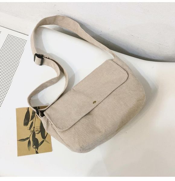 

2020 autumn/winter corduroy cloth bag wholesale single-shoulder cross-body bag women's pure color large-capacity cloth