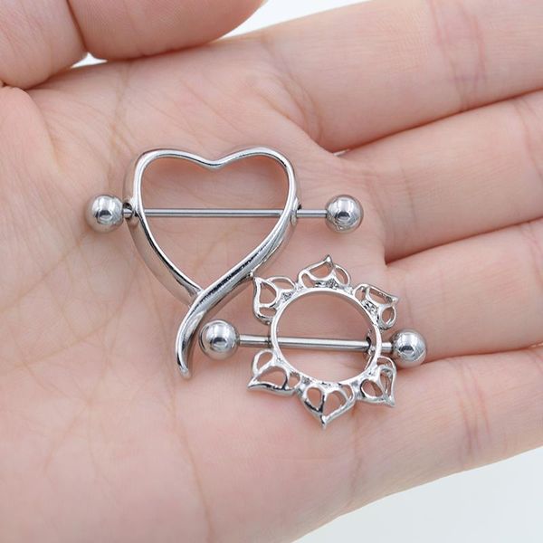 

3types серебряное цветное цветное сердца перья цветок тела соска кольца промышленные змеиные номбрил joias ouro piercing bijoux pirsing ombl, Black