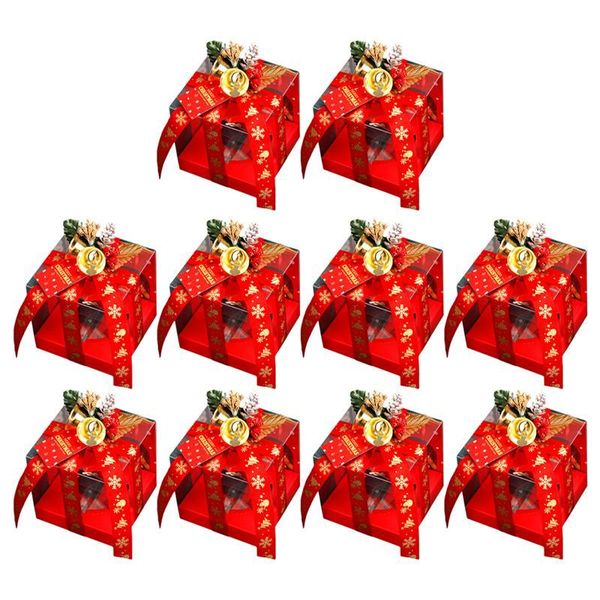

gift wrap 10sets christmas transparent box candy storage container wrapping