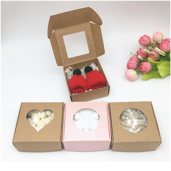 

new arrival packaging boxes 1pcs per lot handmade love gift paper boxes with heart pvc window wedding favors 6.5 bbyqlc