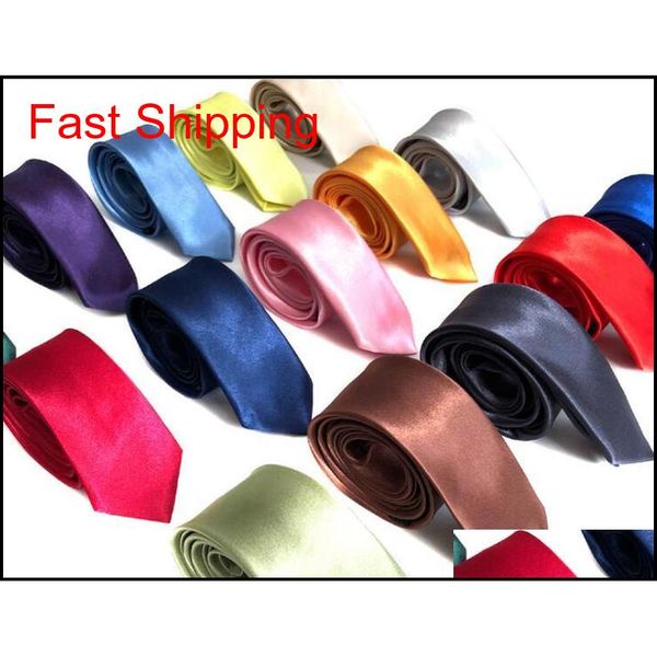 

50pcs men 5cm solid color silk ties solid celebrity pajaritas gravata slim mens ne qylhdb homes2007, Blue;purple