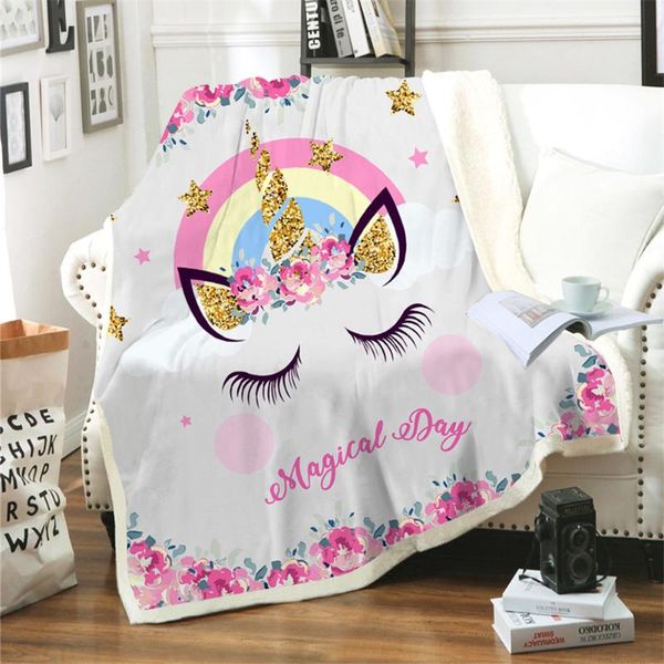 

2020 new 3d digital printing thick lamb wool flannel blanket for beds