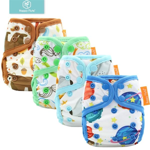 10 Stück Happyflute NewbornDiaperCover, kleine Windelhülle, Stoffwindelhülle mit Druckknopf oder Hakenschlaufe, bunte Bindung 201117